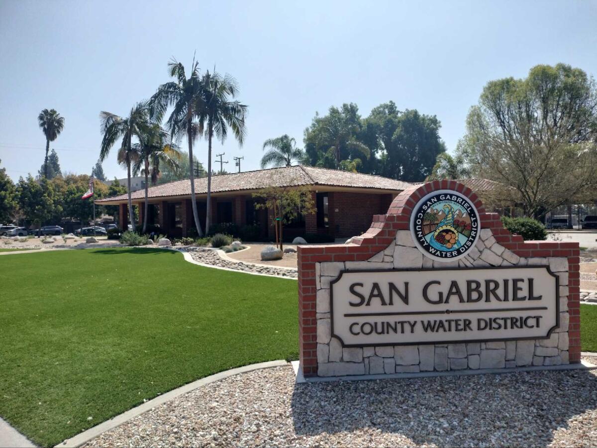 San Gabriel County Water District Sign and Garden